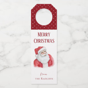 Santa Claus Personalized Holiday Bottle Hanger