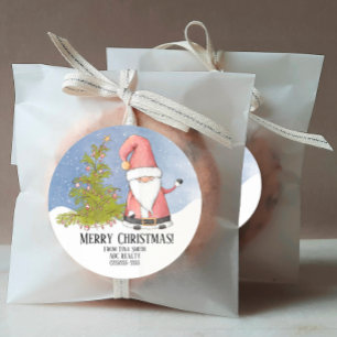 Santa Claus Personalized Merry Christmas Classic R Round Sticker