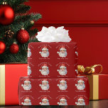 Santa Claus Personalized Red Kids Christmas Wrapping Paper<br><div class="desc">Customize this nostalgic from Santa Claus wrapping paper with your own personalized text with your kids name in white script. This beautiful old fashioned drawing of Santa's red hat and white beard are the perfect holiday stickers for your children's presents under the tree on Christmas day.</div>
