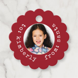 Santa Claus Photo Favour Tags