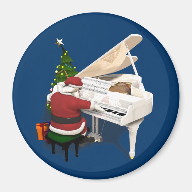 Santa Claus Pianist Magnet (Front)