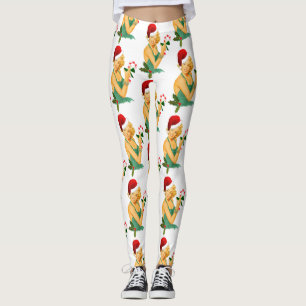 santa claus pin up leggings