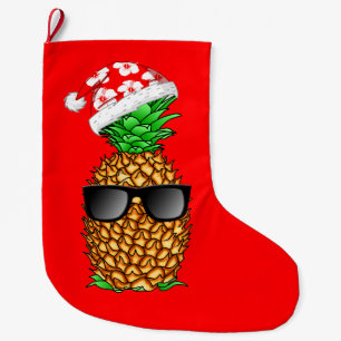 Santa Claus Pineapple Large Christmas Stocking