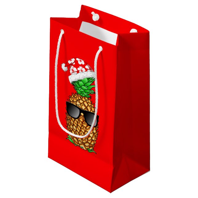 Santa Claus Pineapple Small Gift Bag (Front Angled)