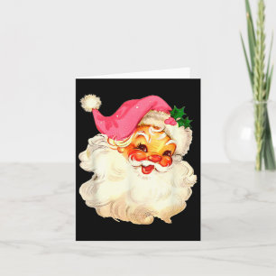 Santa Claus Pink Christmas Face Old Xmas Vintage P Card