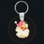Santa Claus Pink Christmas Face Old Xmas Vintage P Keychain<br><div class="desc">Santa Claus Pink Christmas Face Old Xmas Vintage Pink Santa</div>
