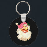 Santa Claus Pink Christmas Face Old Xmas Vintage P Keychain<br><div class="desc">Santa Claus Pink Christmas Face Old Xmas Vintage Pink Santa</div>