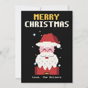 Santa Claus Pixel Art Christmas Card