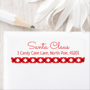 Santa Claus Plaid Address Label