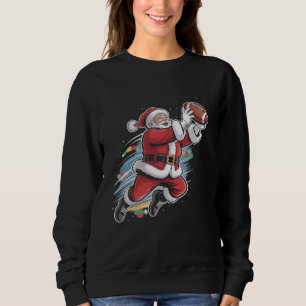 Santa Claus Playing American Football Christmas Sweatshirt