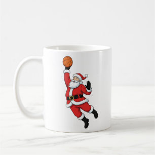 Santa Claus Playing Basketball Funny Christmas Coffee Mug