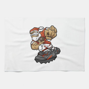 Santa Claus Playing Football illustration Kitchen Towel