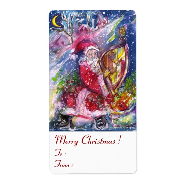 SANTA CLAUS PLAYING HARP IN THE MOONLIGHT (Front)