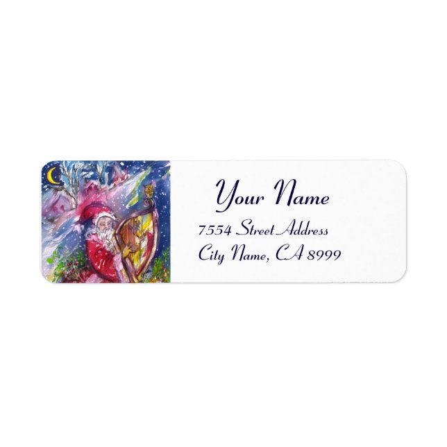 SANTA CLAUS PLAYING HARP IN THE MOONLIGHT (Front)