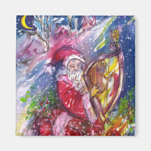 SANTA CLAUS PLAYING HARP IN THE MOONLIGHT MAGNET
