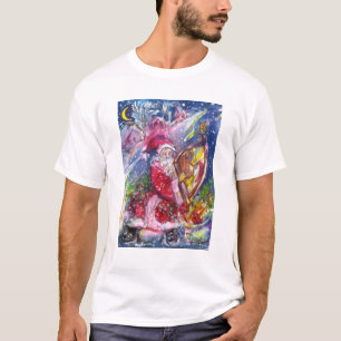 SANTA CLAUS PLAYING HARP Musical Christmas Night T-Shirt