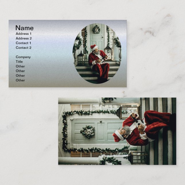 Santa Claus Playing Music Business Card (Front/Back)