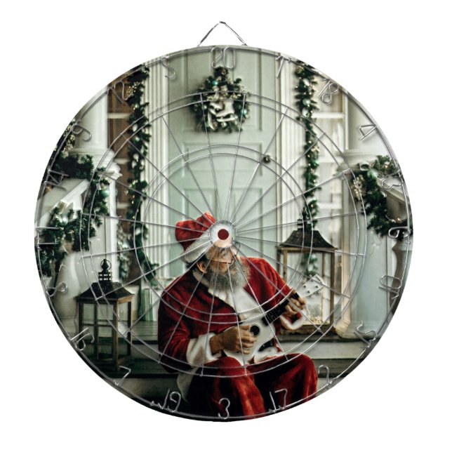 Santa Claus Playing Music Dartboard (Front)