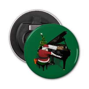 Santa Claus Playing Piano Bottle Opener