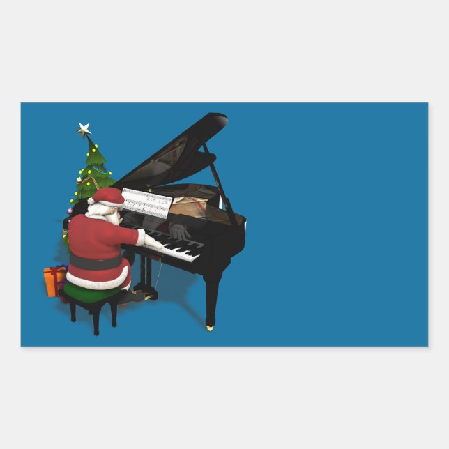 Santa Claus Playing Piano Sticker (Front)