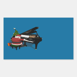Santa Claus Playing Piano Sticker