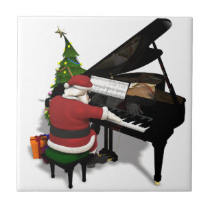 Santa Claus Playing Piano Tile
