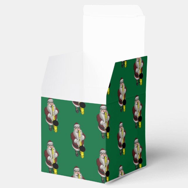 Santa Claus Playing Saxophone Favor Box (Opened)