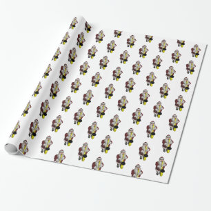 Santa Claus Playing Saxophone Wrapping Paper