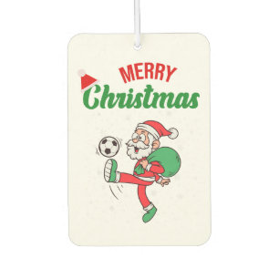 Santa Claus Playing Soccer Funny Christmas Air Freshener
