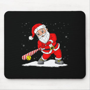 Santa Claus Playing Softll Merry Christmas Pajama Mouse Pad