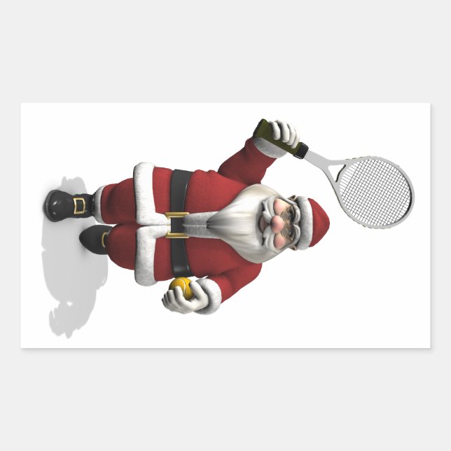 Santa Claus Playing Tennis Sticker (Front)