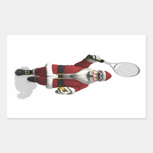 Santa Claus Playing Tennis Sticker