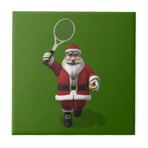 Santa Claus Playing Tennis Tile