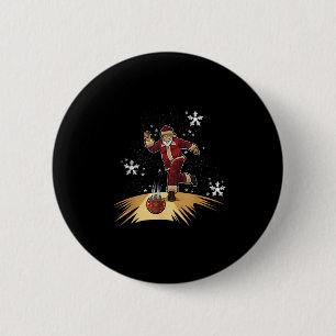Santa Claus Plays Bowling - Xmas Gift For Your Bow 2 Inch Round Button
