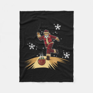 Santa Claus Plays Bowling - Xmas Gift For Your Bow Fleece Blanket