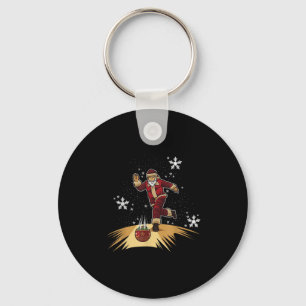 Santa Claus Plays Bowling - Xmas Gift For Your Bow Keychain