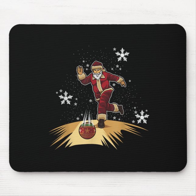 Santa Claus Plays Bowling - Xmas Gift For Your Bow Mouse Pad (Front)