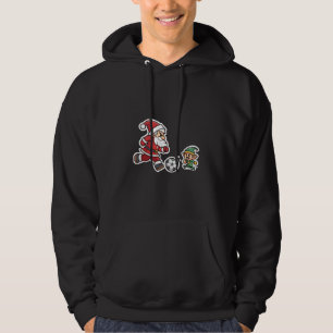 Santa Claus Plays Football with a Naughty Goblin Hoodie