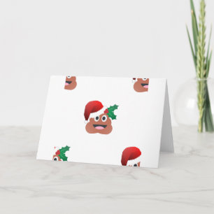 santa claus poop emoji holiday card