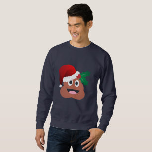 santa claus poop emoji mens sweatshirt