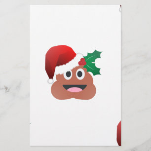santa claus poop emoji stationery