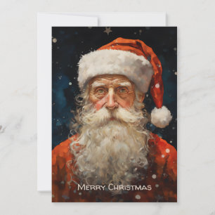 Santa Claus Portrait Van Gogh Style Holiday Card