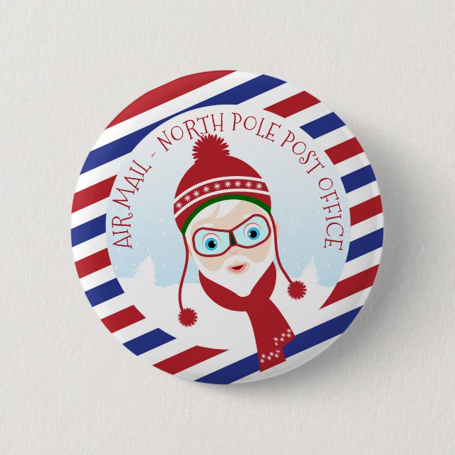 Santa Claus Post Office 2 Inch Round Button (Front)