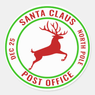 Santa Claus Post Office Classic Round Sticker