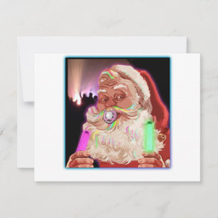 Santa Claus Raves  Funny Santa Raver-  No Text - Holiday Card