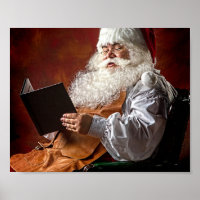 Santa Claus reads book