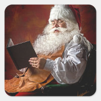 Santa Claus reads book