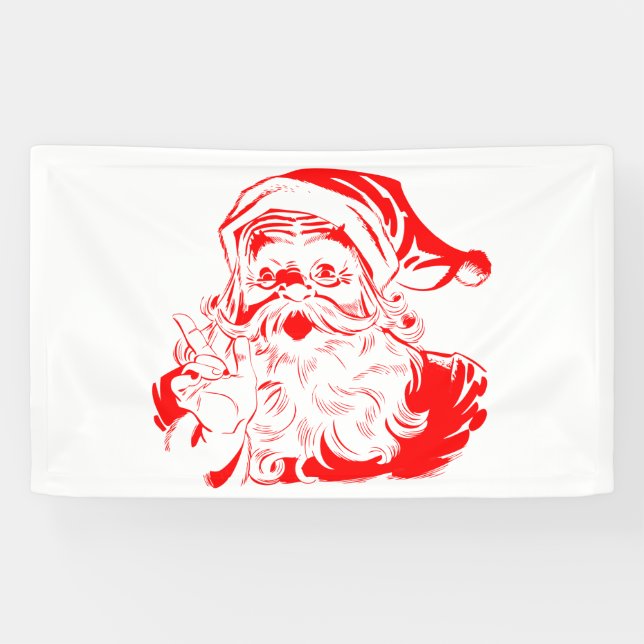 Santa Claus Red and White Christmas Banner (Horizontal)