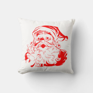 Santa Claus Red and White Christmas Throw Pillow