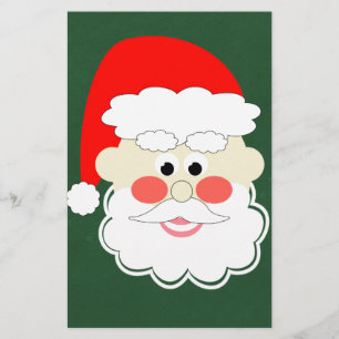 santa claus red green cartoon stationery